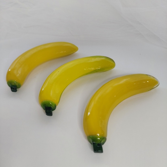 Yellow Bananas Bunch Glass Art Figurine Fruit Bowl Filler - Picture 5 of 6